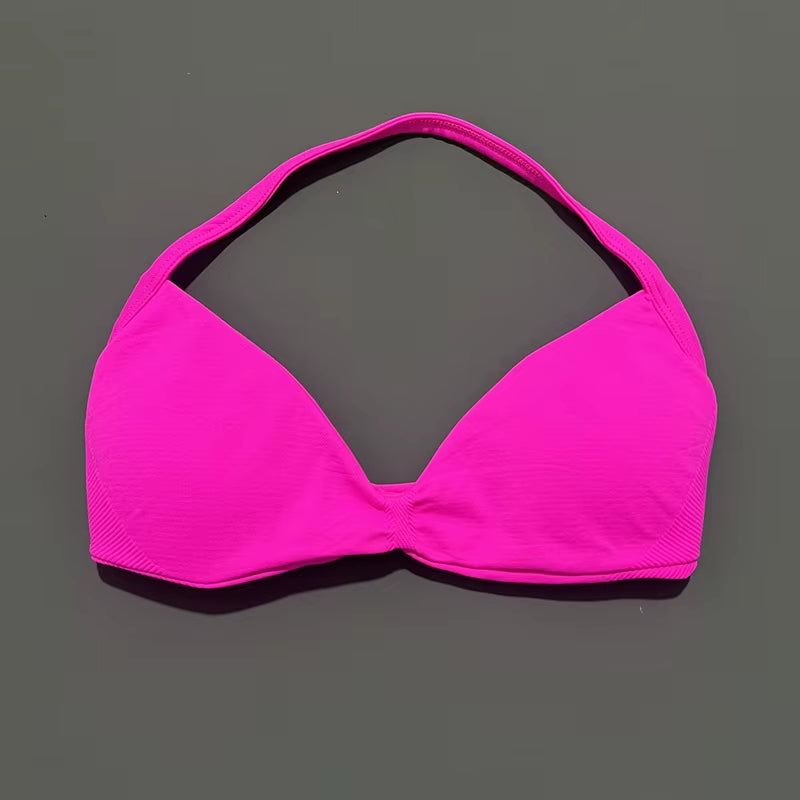 Impacts Strappy Bra Gym Top Women High Support Thin Strap Halter Sports Seamless Bra Scrunch Push-Up Workout Yoga Tanks