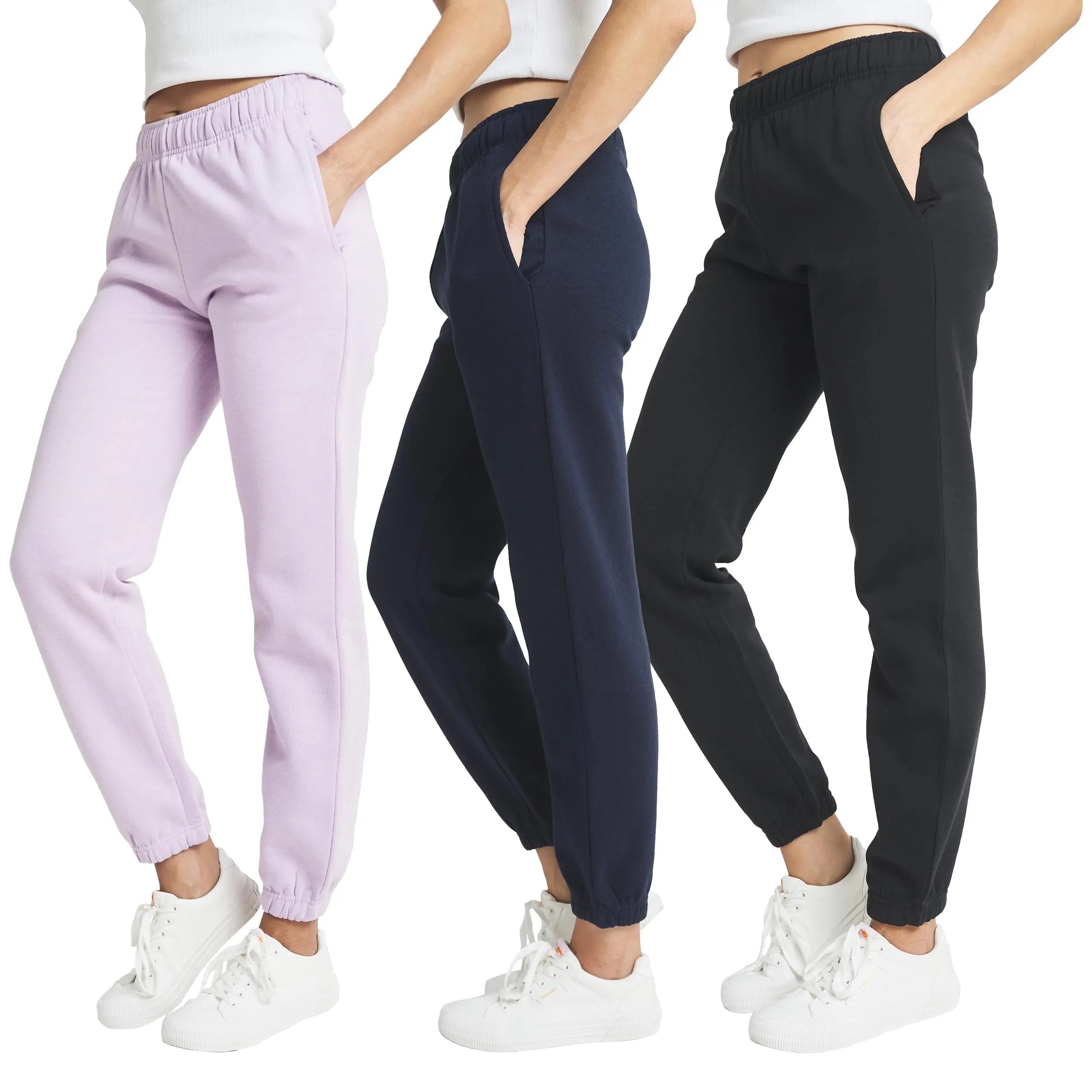 Ultra Performance Women'S 3 PK High Waisted Fleece Cinched Pant Soft Jogger Trousers All Seasons Streetwear Joggers