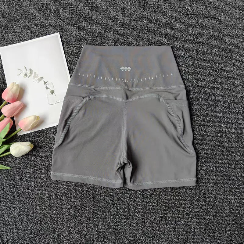 High Waist Women'S Sports Yoga Shorts Quick Drying Hip Lift Fitness Running Cycling 3-Point Quick Dry Yoga Shorts Gym Shorts