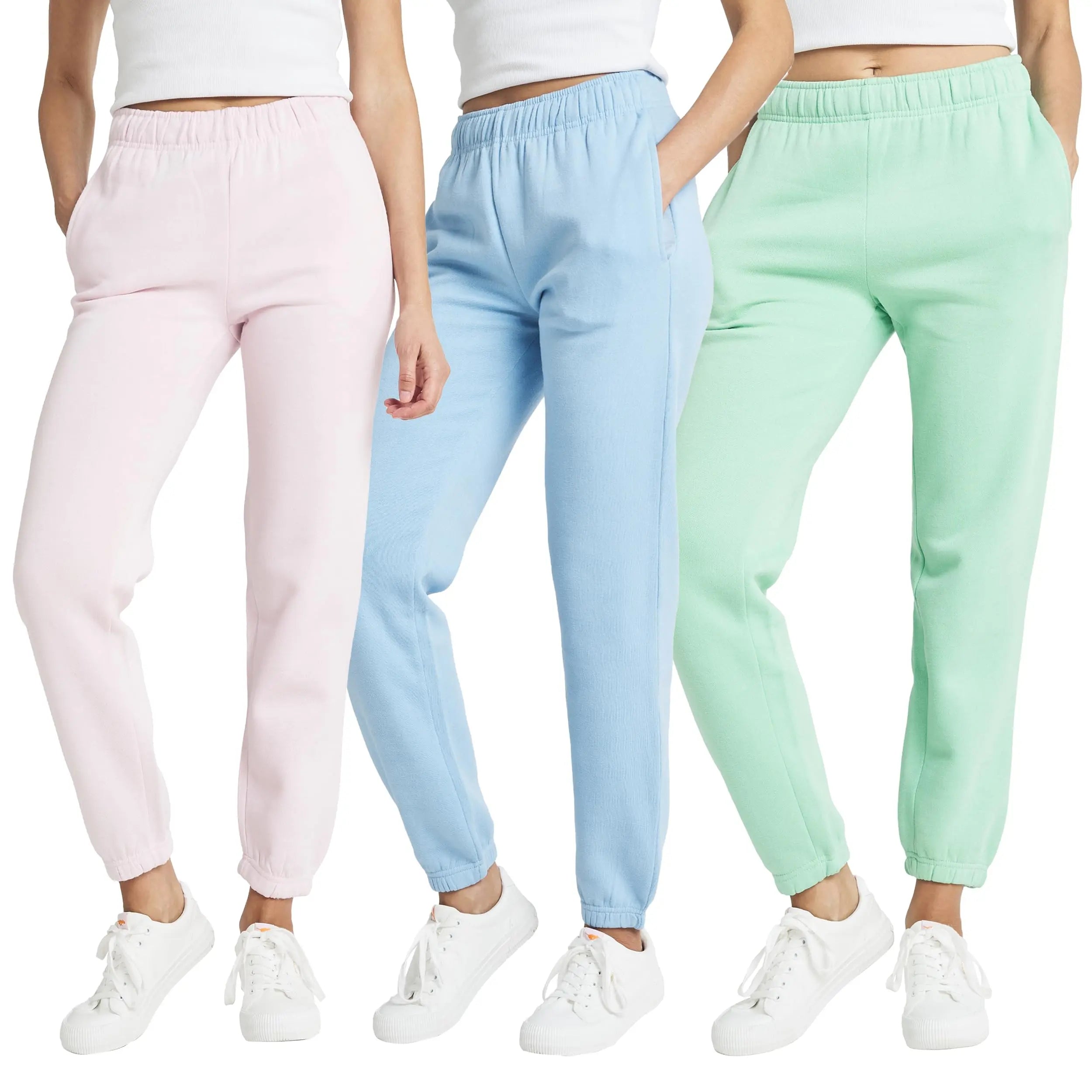 Ultra Performance Women'S 3 PK High Waisted Fleece Cinched Pant Soft Jogger Trousers All Seasons Streetwear Joggers