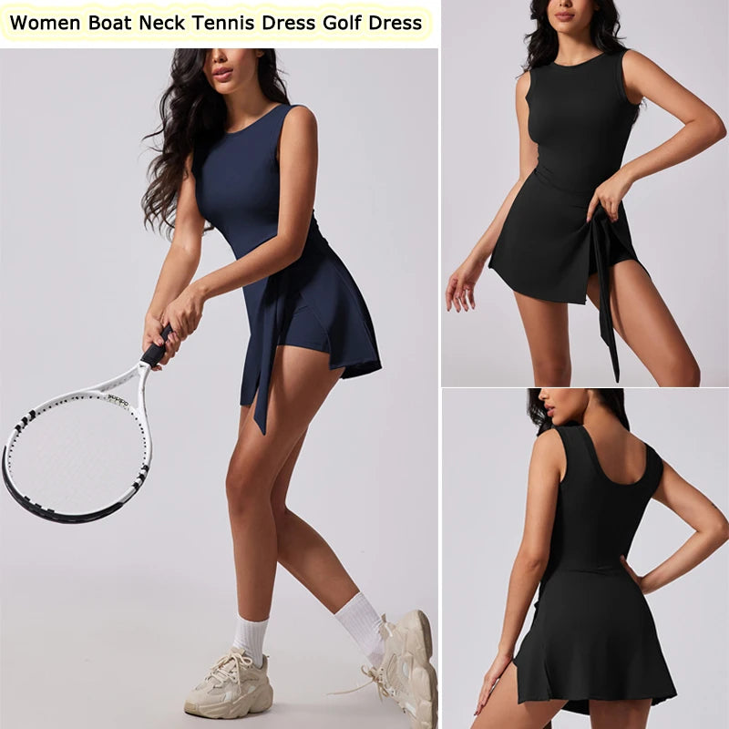 The Boat-Neck Skort Dress