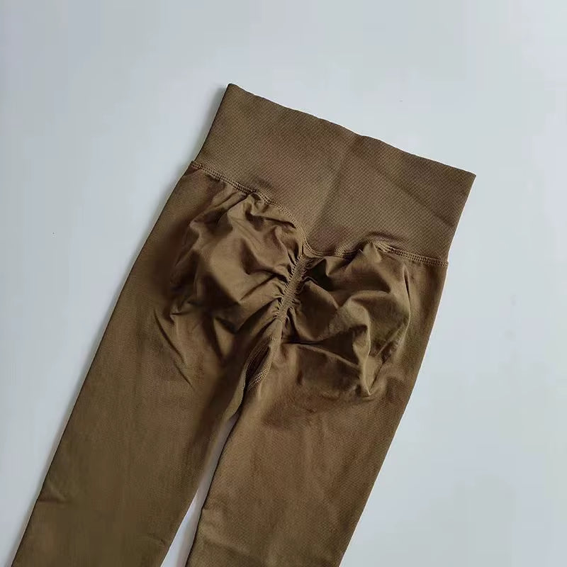 Seamless High-Waist Yoga Leggings for Women - Push-Up Fitness Tights for Enhanced Support and Comfort
