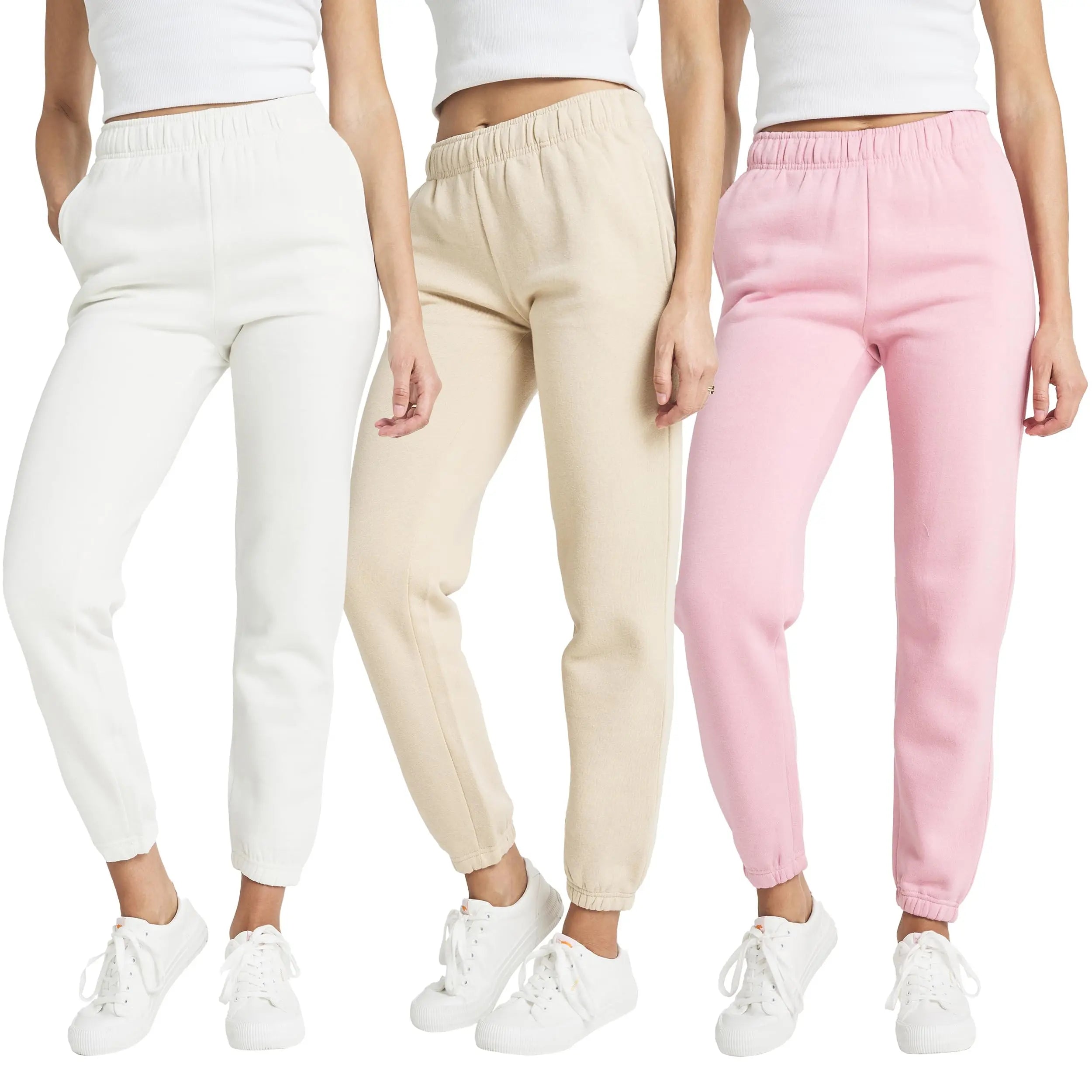 Ultra Performance Women'S 3 PK High Waisted Fleece Cinched Pant Soft Jogger Trousers All Seasons Streetwear Joggers