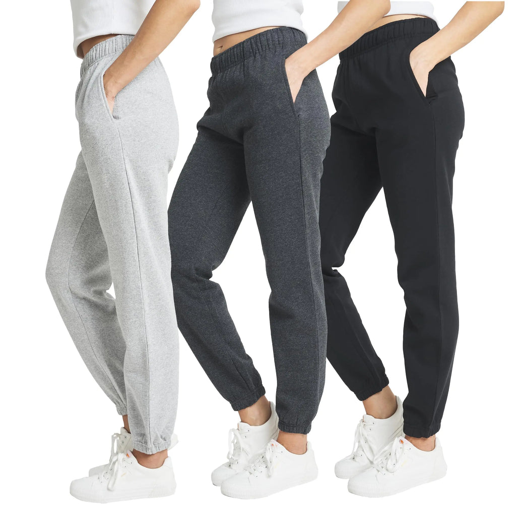 Ultra Performance Women'S 3 PK High Waisted Fleece Cinched Pant Soft Jogger Trousers All Seasons Streetwear Joggers