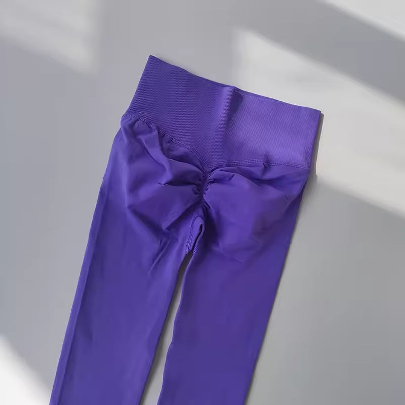 Seamless High-Waist Yoga Leggings for Women - Push-Up Fitness Tights for Enhanced Support and Comfort