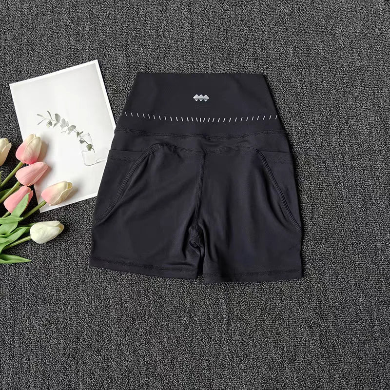 High Waist Women'S Sports Yoga Shorts Quick Drying Hip Lift Fitness Running Cycling 3-Point Quick Dry Yoga Shorts Gym Shorts