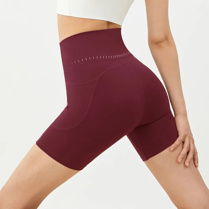 High Waist Women'S Sports Yoga Shorts Quick Drying Hip Lift Fitness Running Cycling 3-Point Quick Dry Yoga Shorts Gym Shorts